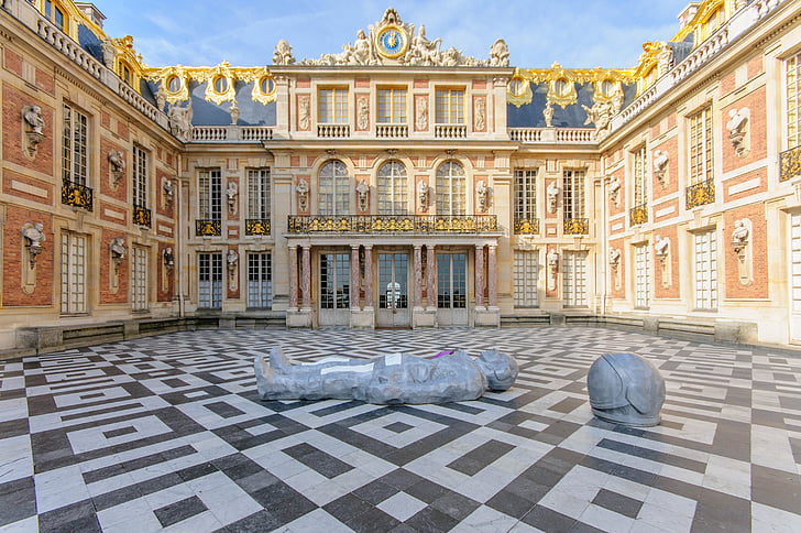 Versailles, slott, Frankrike, berömda, palatsliknande, historiskt sett, guld