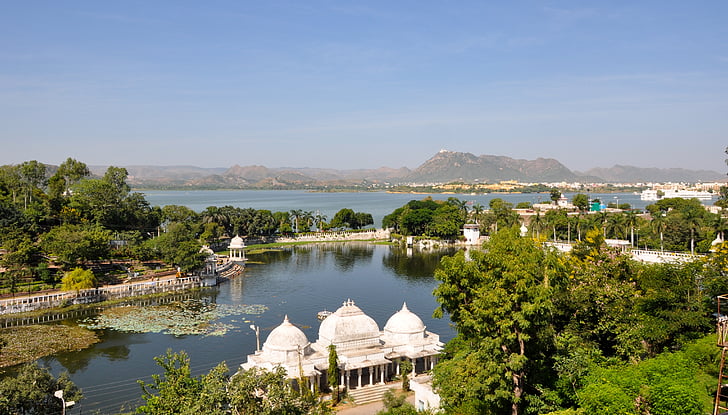 Llac pichola, ciutat del llac, Udaipur, rajathan, l'Índia, l'aigua, Llac