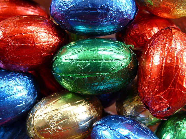 pääsiäismunia, Pääsiäinen, makeus, napostella, suklaa, värikäs, väri