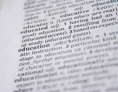 l'educació, diccionari, paraula, coneixement, definició, document, text