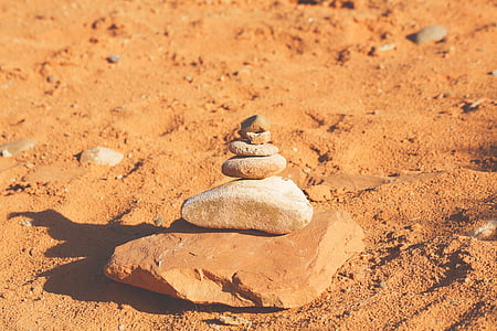 сваи, камни, песок, дневное время, пустыня, рок, Солнечный