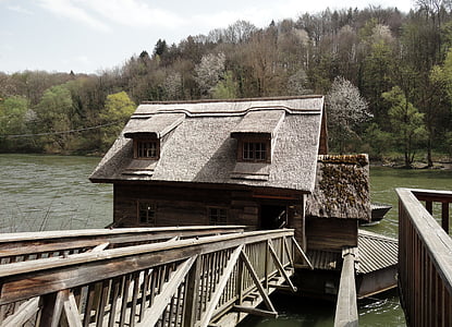 Moulin de navire, Styrie, Bruck de muhr, 19, siècle, rivière, Autriche