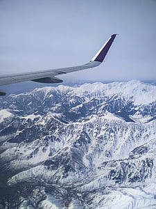 lietadlo, okno, zobrazenie okna sedadla, Zobrazenie, Himaláje, Kašmír, Srinagar