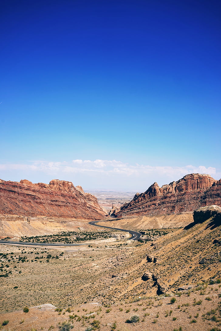golde, ørken, tør, Grand canyon, motorvej, Interstate 70 i Utah, landskab