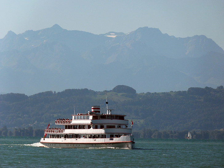 ship, excursion ship, boot, lake constance, tourist attraction, sky, water