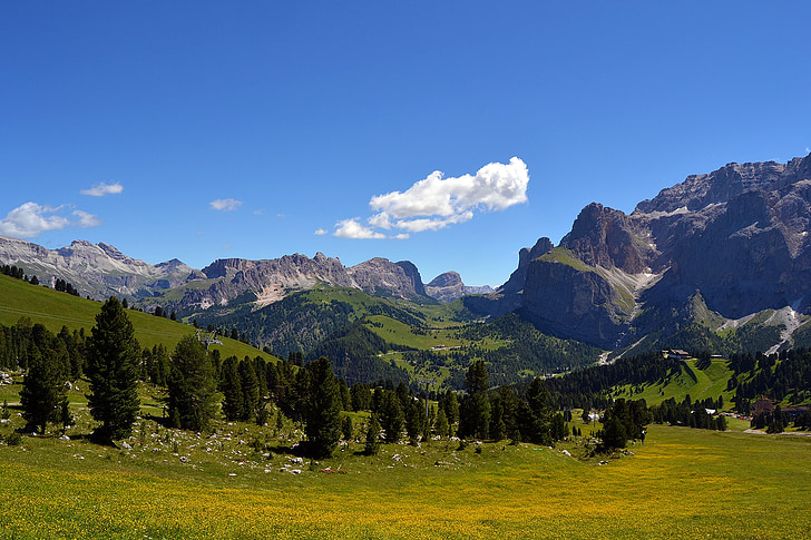 Val gardena, sassolungo, dağ, doğa yürüyüşü, Güney Tirol, doğa, İtalya