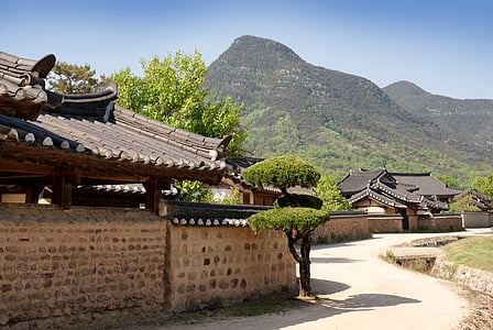 Република Корея, традиционни, къщи, hanok, военни отгоре, архитектура, култури