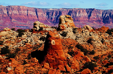 Grand canyon, skalné útvary, červené skaly, juhozápad, fialové majesty, skaly, USA