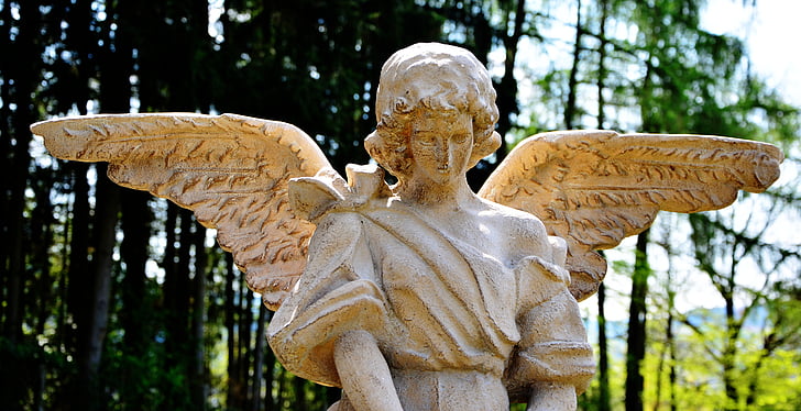 angel, cemetery, sculpture, figure, statue, stone, angel figure