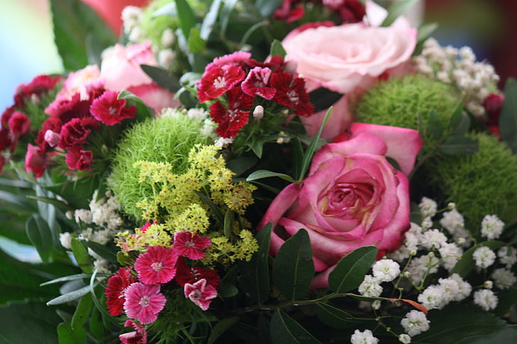 bouquet, Rose, disposizione, decorativi, bouquet di compleanno