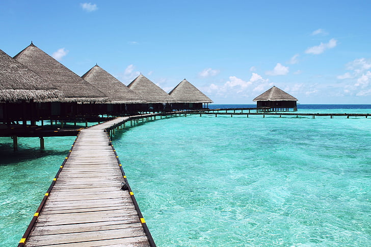 strand, Resort, vakantie, zomer, reizen, water, houten pier