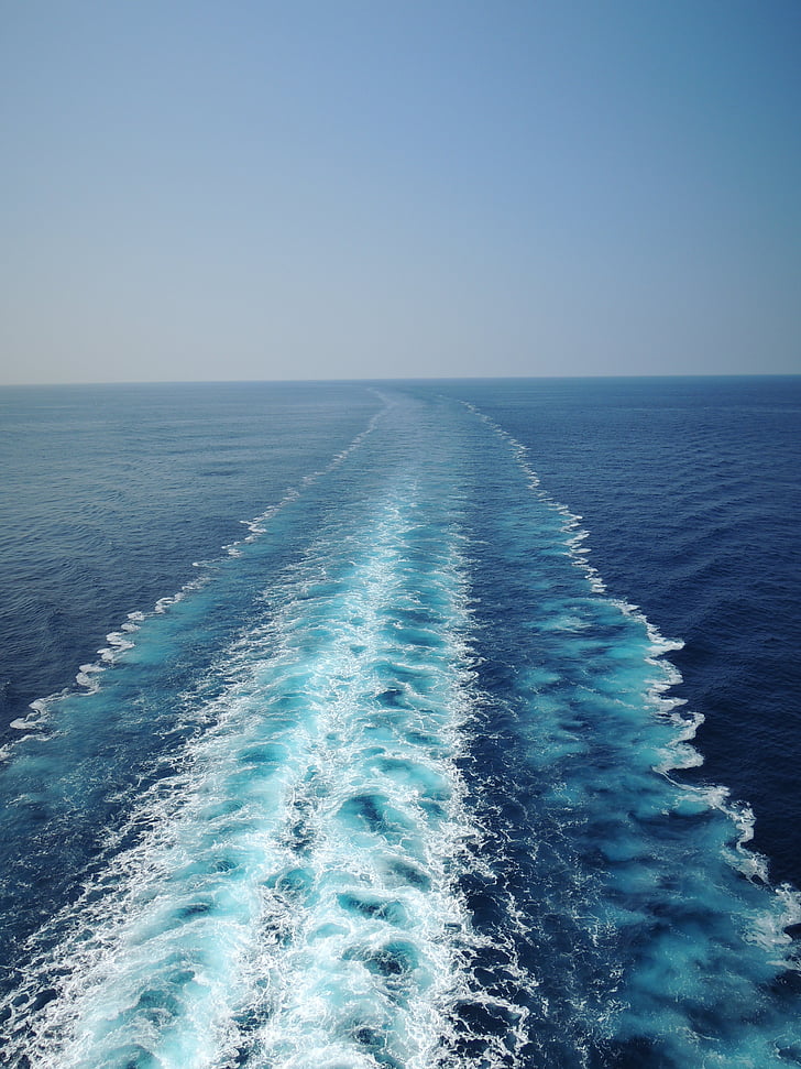 Mar, Golf, l'aigua, blau, vaixell, creuer, aire