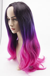 peruk, skyltdocka huvud, Cosplay, rosa hår, konstgjorda, modell