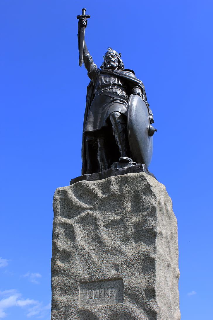 statuja, Alfrēds, karalis Alfrēds, UK, Anglija, karalis, Winchester