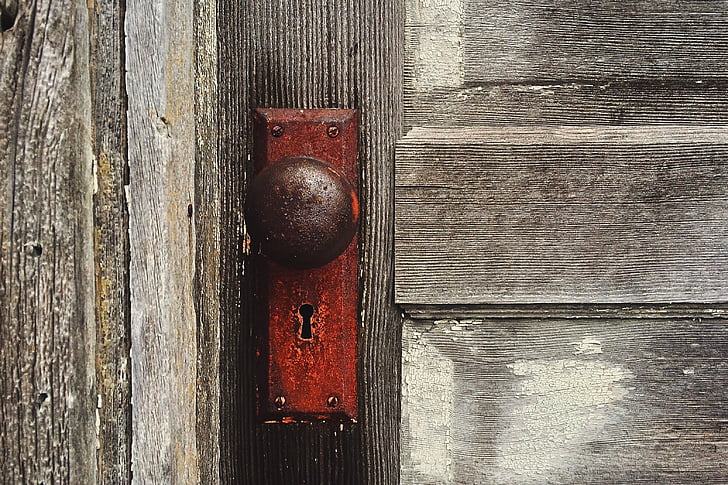 вратата, копчето, реколта, Антик, къща, дърво - материал, стар