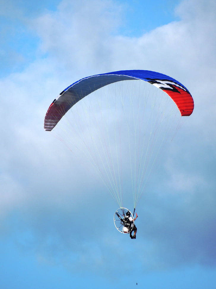 padáku, let, paragliding