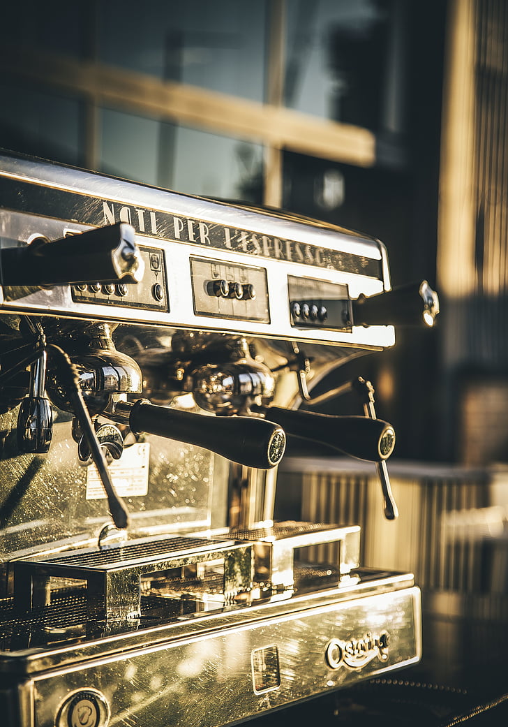 káva, espresso, stroj, kuchynský riad, Technológia, strojové zariadenia