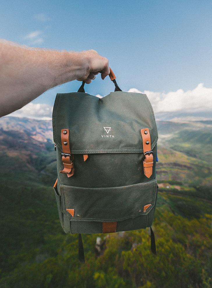 bag, backpack, travel, outdoor, adventure, nature, view