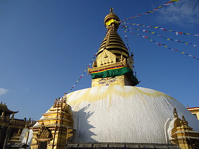 Nepál, chrám, Buddhovy oči, Buddha