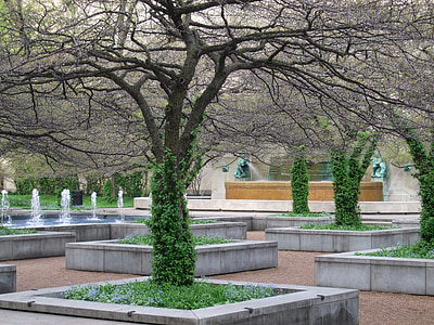 fountain, park, chicago, tree, organic, agriculture, outdoors