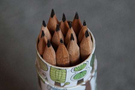 สั่น, ใส่ปากกา, ดินสอ, ชี้, โรงเรียน, ปากกา, ดี
