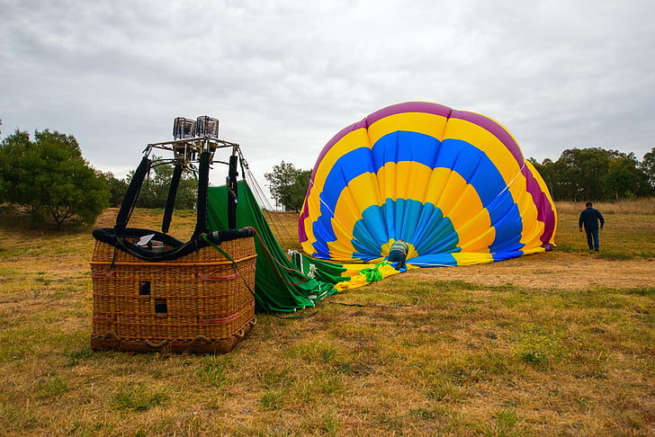 luftballon, landing, felt