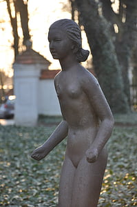 the statue, sculpture, the figurine, monument, architecture, woman, park