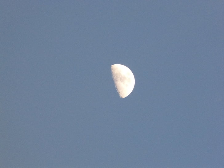 mjesec, polumjesec, nebo, svjetlo, pakao, romantična, mjesec kratera