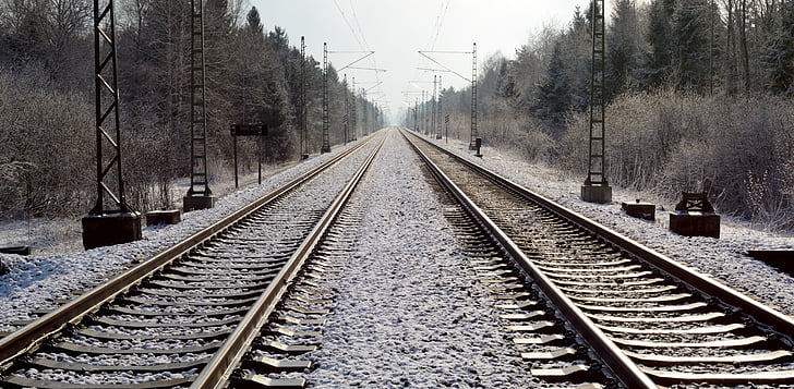 railway rails, seemed, gleise, train, transport, logistics, rail traffic