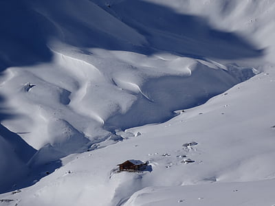 Serfaus, Austria, Resor Ski, salju, pemandangan, dingin, kabin