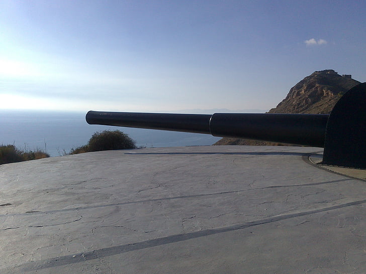 Cartagena, Murcia, strand, kanonnen, Spanje