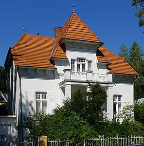 Berlin, Lichterfelde, kulturarv, monument, huset, foran, fasade