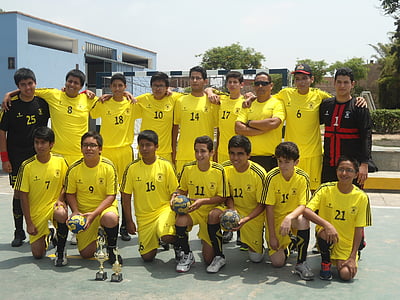 sport, handball, équipe, jeune
