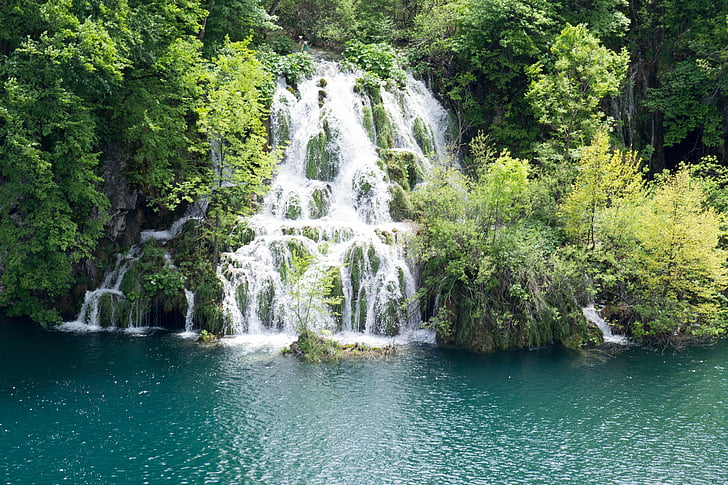 waterfall, nature, water, croatia, background