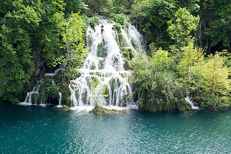 vodopád, Príroda, vody, Chorvátsko, pozadie