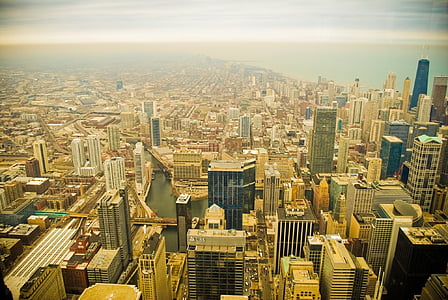 budynki, Chicago, Miasto, niebo, Wieża