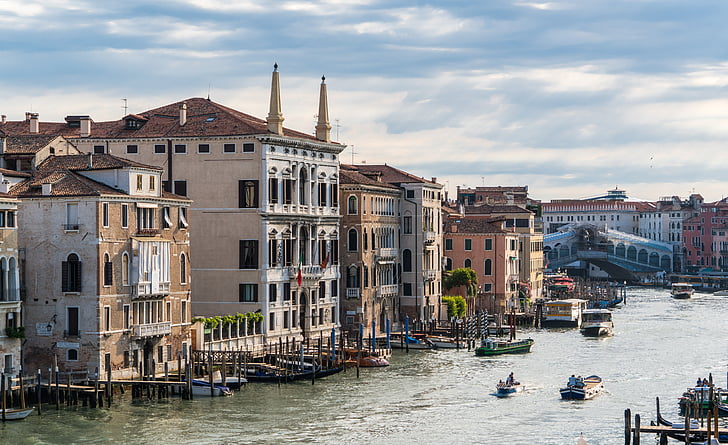 Venedik, İtalya, Rialto Köprüsü, Grand canal, Avrupa, seyahat, su