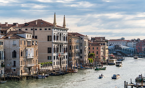 Венеция, Италия, Мост Риальто, Гранд-канал, Европа, путешествия, воды