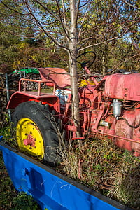traktor, jordbruk, kommersiella fordon, traktorer, arbetsmaskin, gamla, vraket