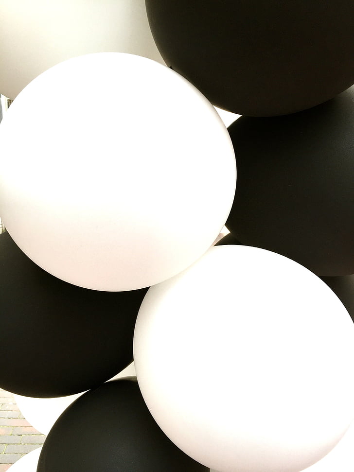 balões, preto, preto e branco, Branco, preto e branco, textura, plano de fundo