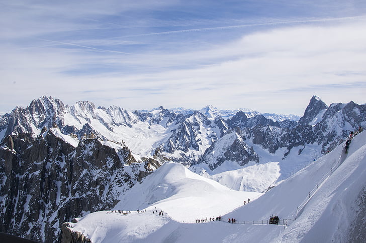 Alpe, gorskih, vrhov, narave, sneg, krajine, pozimi