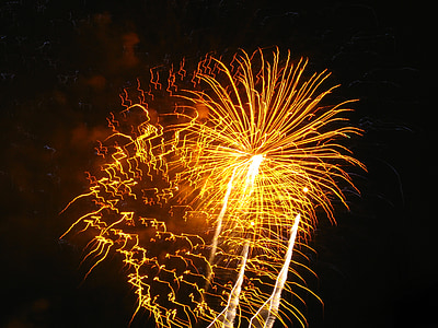 focuri de artificii, lumina, Orange, galben, noapte, sărbătoare, Partidul
