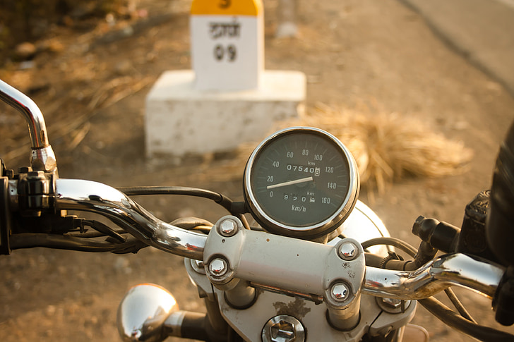 speedometer, sykkel, motorsykkel, reise, Metal, eventyr
