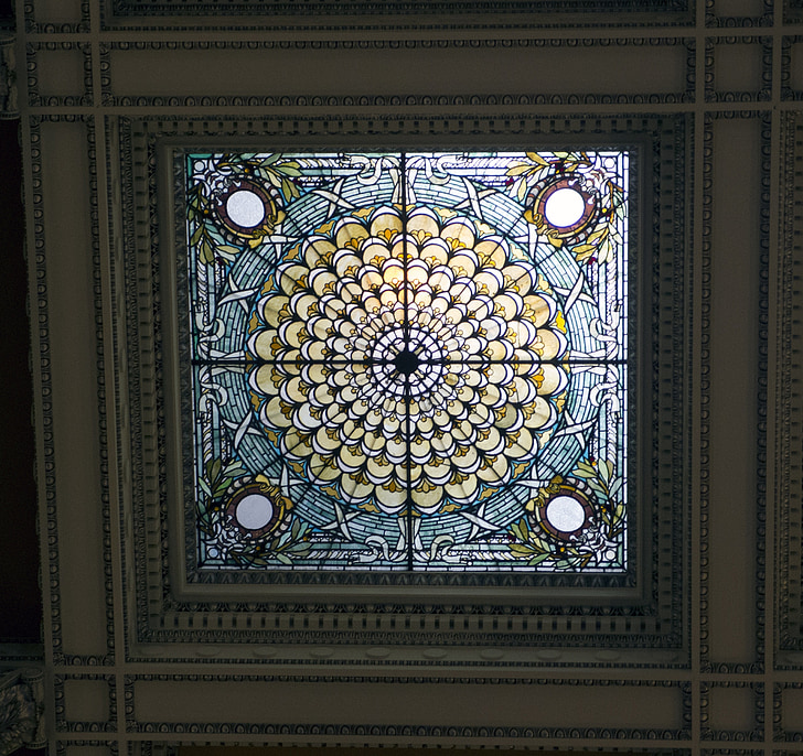 fönster, Tiffany, Tiffany fönster, kongressbibliotek, Washington dc, d.c., DC