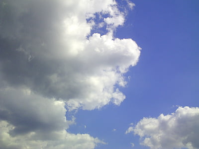 núvol, Cumulus, cel, blau, assolellat, dia assolellat, cúmulus