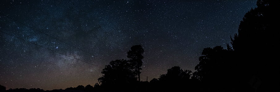 stjärnbilden, kvällen, Galaxy, Vintergatan, natt, Utomhus, siluett