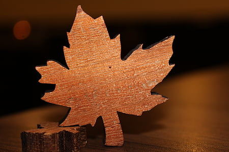Maple leaf, tre, borddekorasjoner, høst smykker, carving