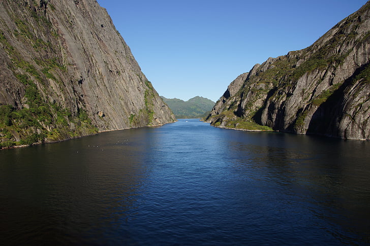 Troll fjord, vingervlug route, gateway, pistool, raftsund, Noorwegen, natuur