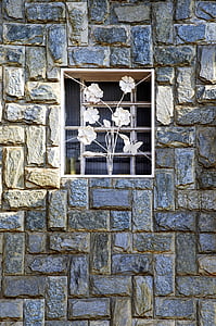 façade, pierres, texture de Pierre, arrière-plan, texture, vitro, fenêtre de