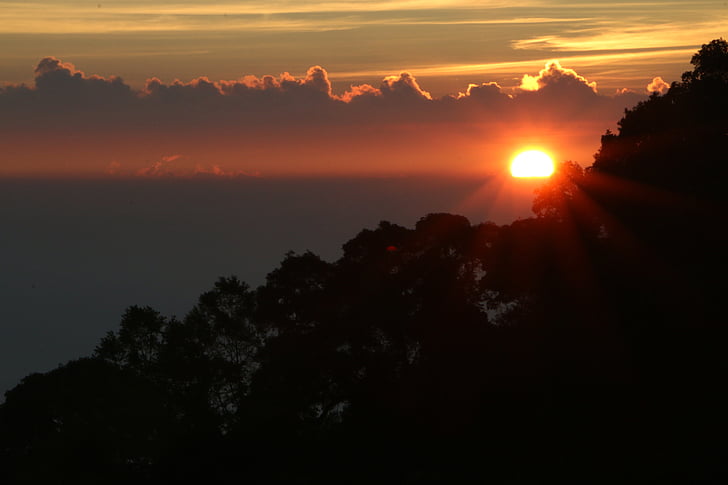 Sonnenaufgang, Berg, Park, Thailand